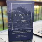 Paperback edition of Glimpses of Glory by Harold E. Kohn photographed in a natural setting