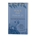Paperback edition of Peace from Psalm 23 by Harold E. Kohn, featuring a blue illustrated cover with a lamb