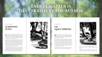 Interior page spreads from Refreshed by the Riverside by Harold E. Kohn, featuring the author’s original nature illustrations