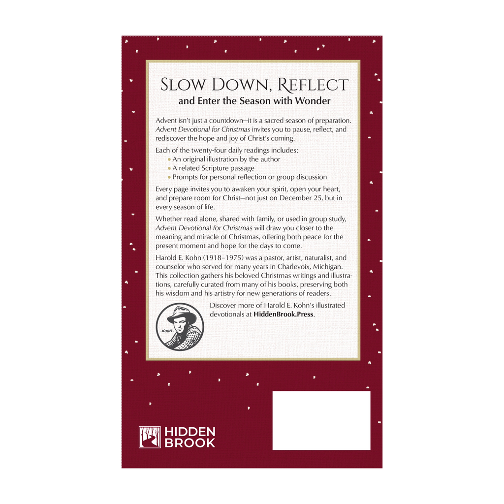 Back cover of Advent Devotional for Christmas by Harold E. Kohn