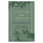 Book cover for Comfort from Creation by Harold E. Kohn, featuring a green illustrated cover with turtles and leaves